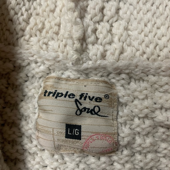 COTTON TRIPLE FIVE SOLE KNIT ZIP UP SWEATER - Picture 3 of 5